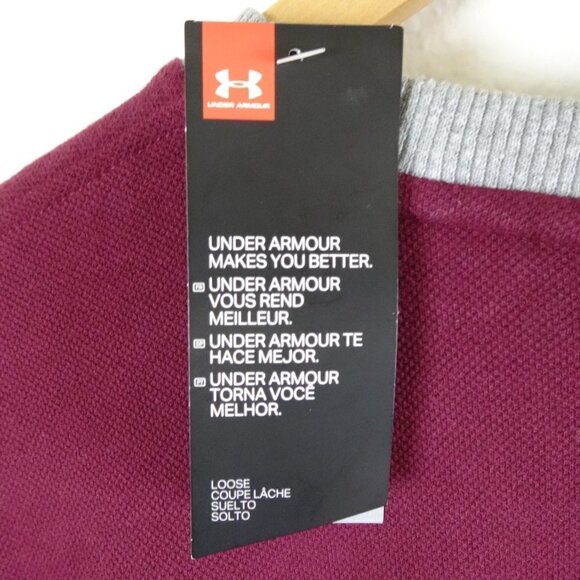 Under Armour Fleece Lined Sweatshirt Big Size 3XL Red Loose Fit - Picture 5 of 6